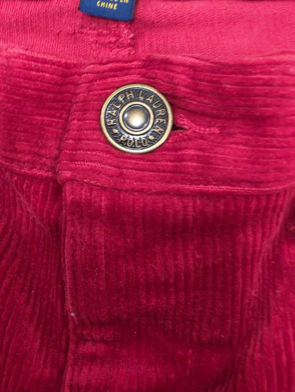Ralph Lauren Corduroy Pants Boys Size 8 Red 5 Pocket Embroidered Pony